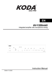 KODA AV-1300mkII Instruction Manual