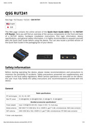 Teltonika RUT241 Quick Start Manual