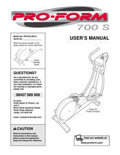 ICON Health & Fitness Pro-Form 700 S User Manual