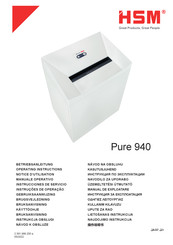 HSM Pure 940 Operating Instructions Manual