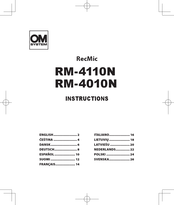 OM SYSTEM RecMic RM-4110N Instructions Manual