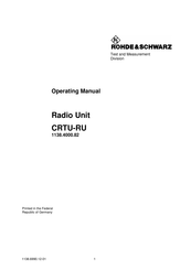 Rohde & Schwarz CRTU-RU Operating Manual