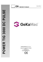 GeKaMac PoWer TIG 3000 DC Pulse Operator's Manual