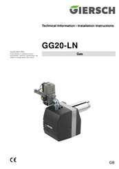 Giersch GG20/1-Z-L-LN Installation Instructions Manual