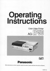 Panasonic AGEP50 - COLOR VIDEO PRINTER Operating Instructions Manual