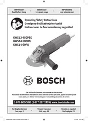 Bosch GWS14-60PD Operating And Safety Instructions Manual