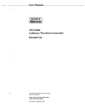 Sony Tektronix AWG2040 User Manual