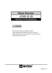 Matsui JCW2-10 Instruction Manual