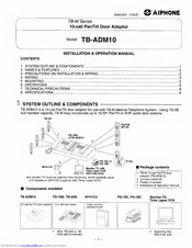 Aiphone TB-M Series Installation & Operation Manual