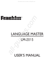 Franklin Language Master LM-2015 User Manual