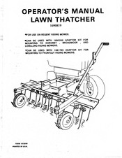Brinly-Hardy Thatcher 1690819 Operator's Manual