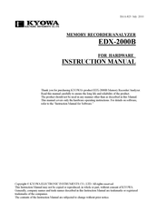 KYOWA EDX-2000B-32-HE Instruction Manual