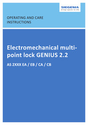 Siegenia GENIUS 2.2 Operating And Care Instructions