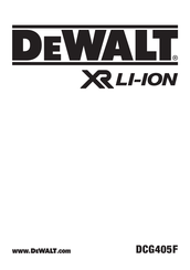 DeWalt DCG405FN Original Instructions Manual