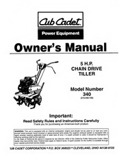 Cub Cadet 340 Owner's Manual