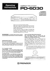 Pioneer PD-6030 Operating Instructions Manual