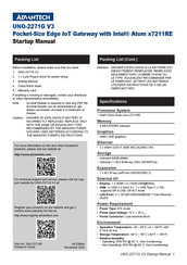 Advantech UNO-2271G V3 Startup Manual