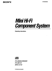 Sony MHC-510 Operating Instructions Manual