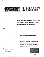 American Standard G-1022 Installation And Maintenance Manual