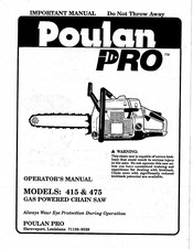 Poulan Pro 475 Important Manual