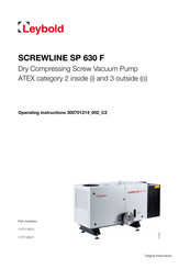 LEYBOLD SCREWLINE SP 630 F Operating Instructions Manual