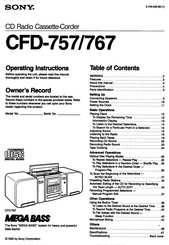 Sony CFD-757 Operating Instructions Manual