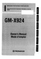 Pioneer GM-X924 Owner's Manual
