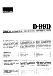 Sansui D-99D Operating Instructions Manual