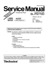 Technics SL-PS770D Service Manual
