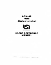 Lear Siegler ADM-42 User's Reference Manual