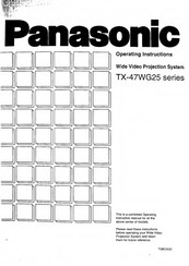 Panasonic TX-47WG25 Series Operating Instructions Manual