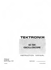 Tektronix SC 504 Instruction Manual