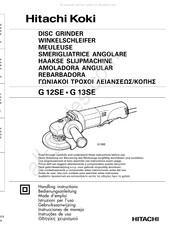 Hitachi Koki G 13SE Handling Instructions Manual