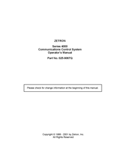 ZETRON 4014 Operator's Manual
