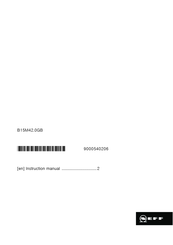 NEFF B15M42 0GB Series Instruction Manual