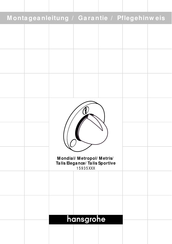 Hans Grohe Mondial 15935 Series Installation Instructions Manual