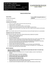 Gainsborough 609450 Instructions For Use Manual