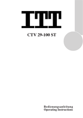 ITT CTV 29-100 ST Operating Instructions Manual