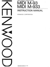 Kenwood MIDI M-93 Instruction Manual