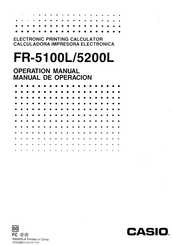 Casio FR-5200L Operation Manual