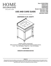 Home Decorators Collection Aberdeen 24B Use And Care Manual