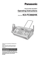 Panasonic KX-FC966HK Operating Instructions Manual