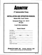 aermotor S Series Installation And Operation Manual