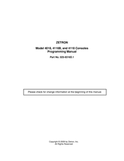 ZETRON 4116B Programming Manual