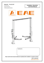 Eae EE-62CE-50T Installation, Operation, And Parts Manual