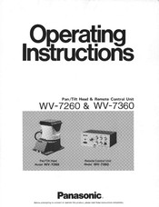 Panasonic WV7260 - CCTV ACCESSORIES Operating Instructions Manual