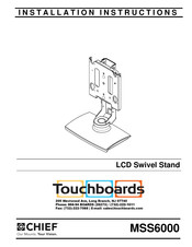 CHIEF LCD Swivel Stand MSS6000 Installation Instructions Manual