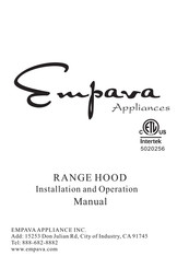 Empava EMPV-36RH10 Installation And Operation Manual