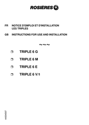 ROSIERES TRIPLE 10 M Instructions For Use And Installation