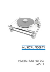 Musical Fidelity M6xTT Instructions For Use Manual